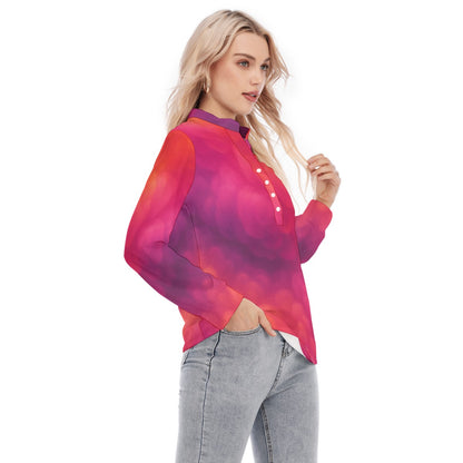 Women's Long Sleeve Blouse With Button Closure