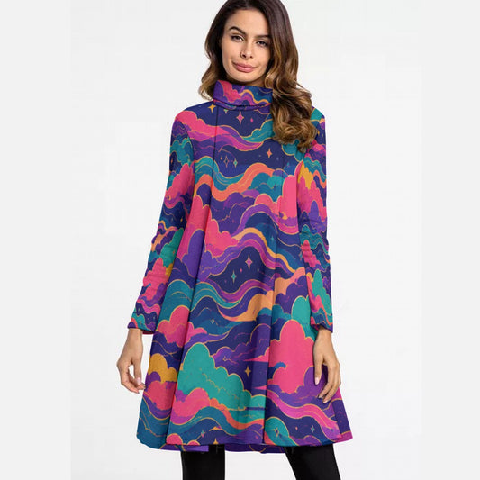 Women's High Neck Dress With Long Sleeve by O’Nimbus