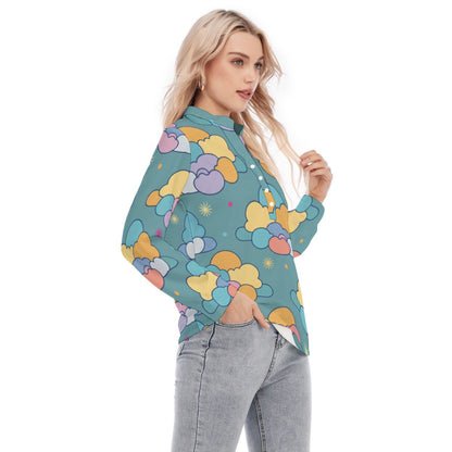Women's Long Sleeve Blouse With Button Closure