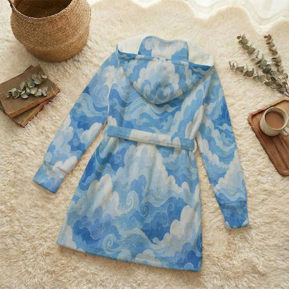 Unisex Flannel Hooded Robe With Eye Mask by O’Nimbus – view 2