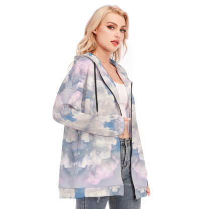 Women's Long Hoodie With Zipper Closure