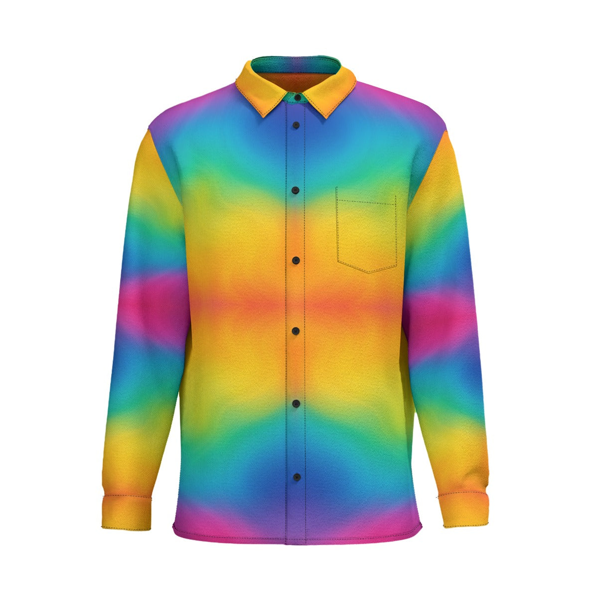 Men's Business Lapel Long Sleeve Shirt With Pocket|110GSM Imitation Flax