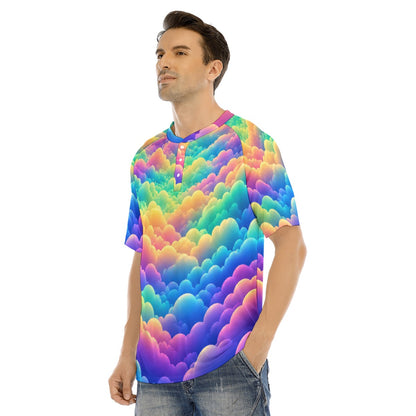 Men's Raglan Sleeve T-shirt With Button Closure