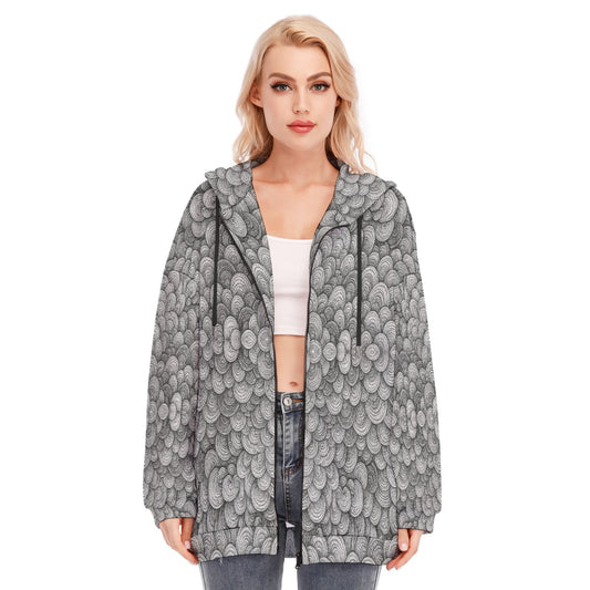 Women's Long Hoodie With Zipper Closure