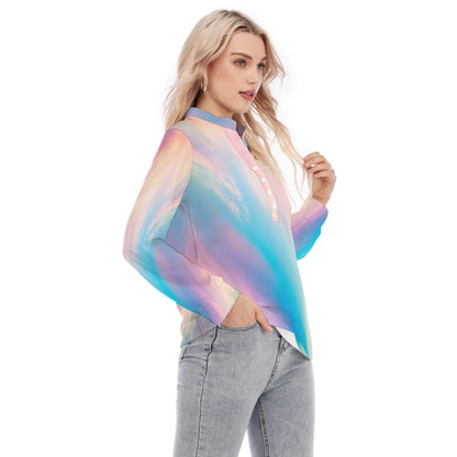 Women's Long Sleeve Blouse With Button Closure