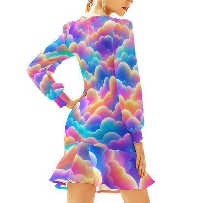 Women's Ruffle Hem Skinny Dress