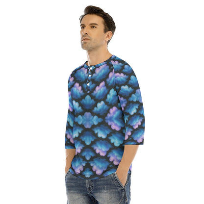 Men's Bracelet Sleeve T-shirt With Button Closure - view 3