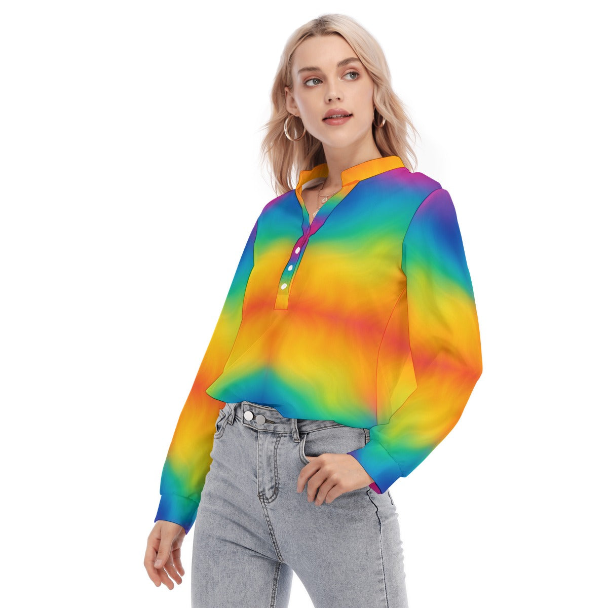 Women's Long Sleeve Blouse With Button Closure