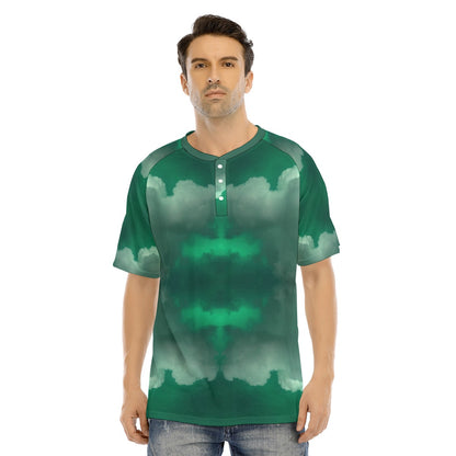 Men's Raglan Sleeve T-shirt With Button Closure