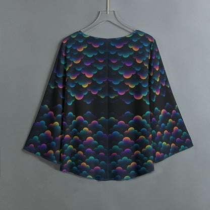 Women's V-neck T-shirt With Irregular Hem