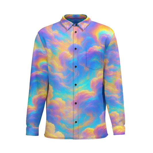 Men's Business Lapel Long Sleeve Shirt With Pocket|110GSM Imitation Flax