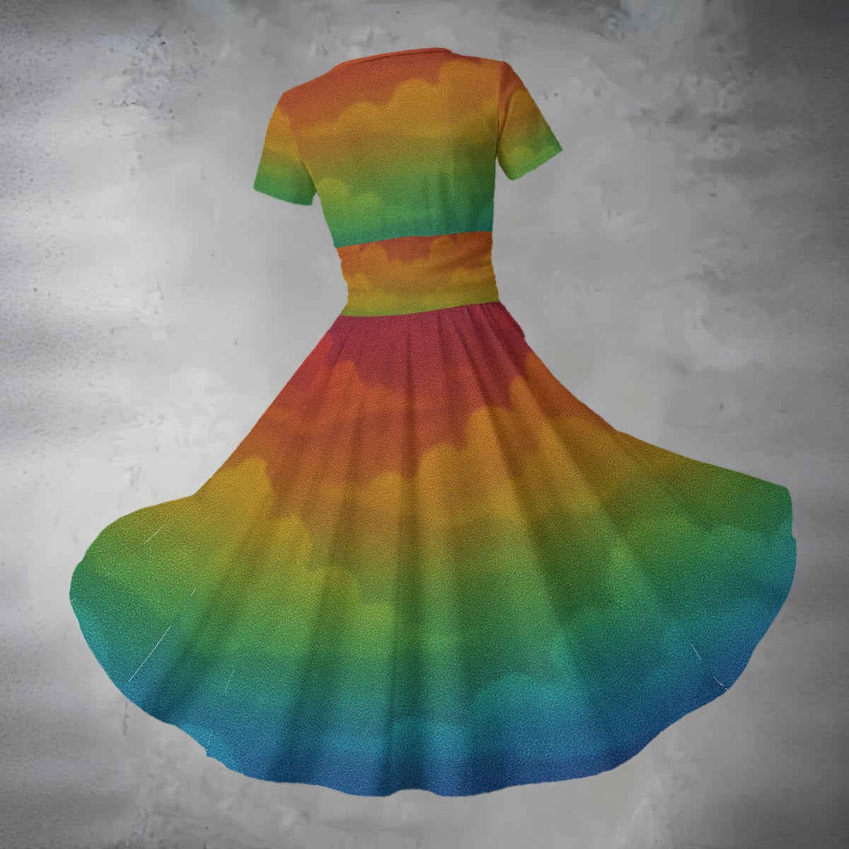 Women's Short Sleeve V Neck Midi Dress