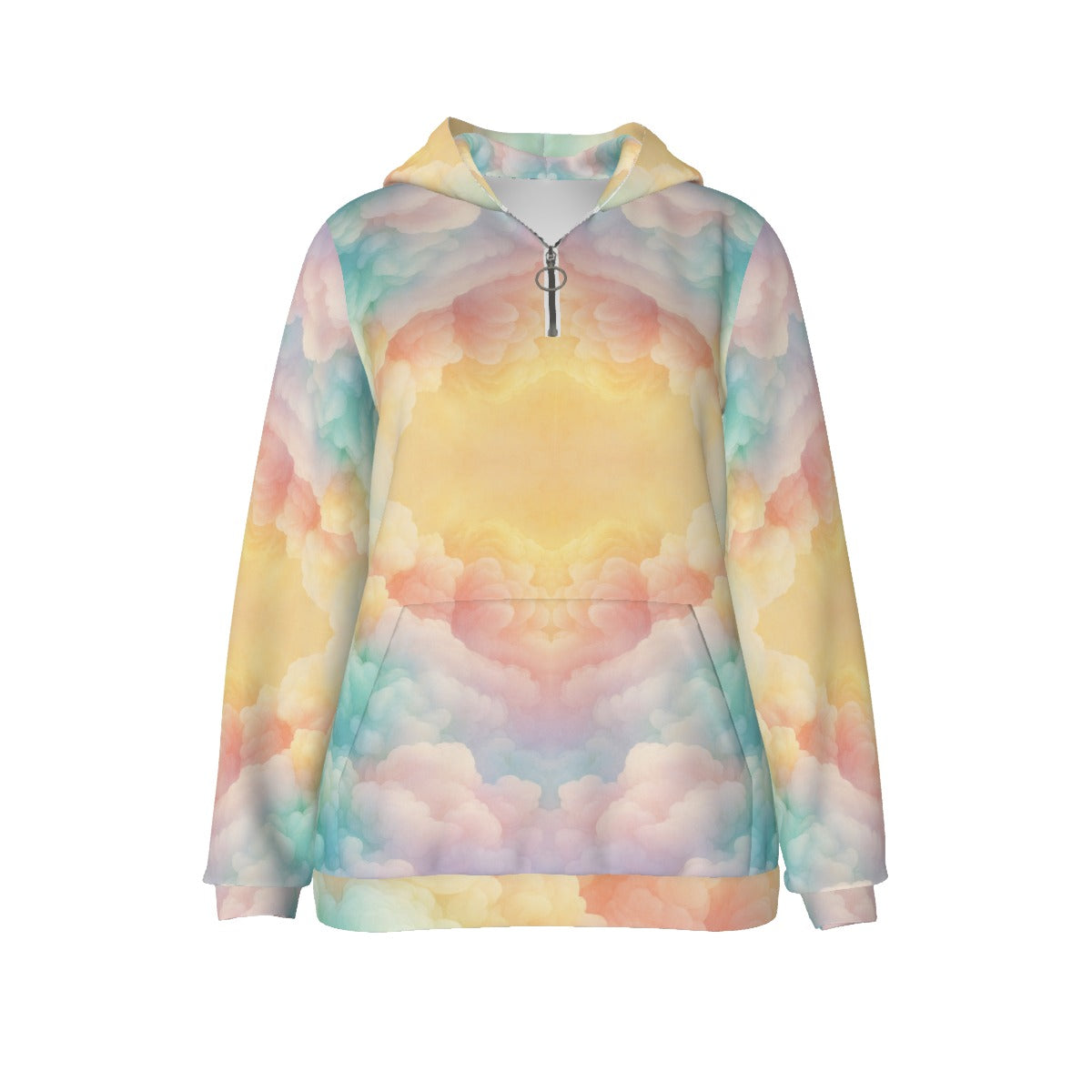 Women's Borg Fleece Hoodie With Half Zip