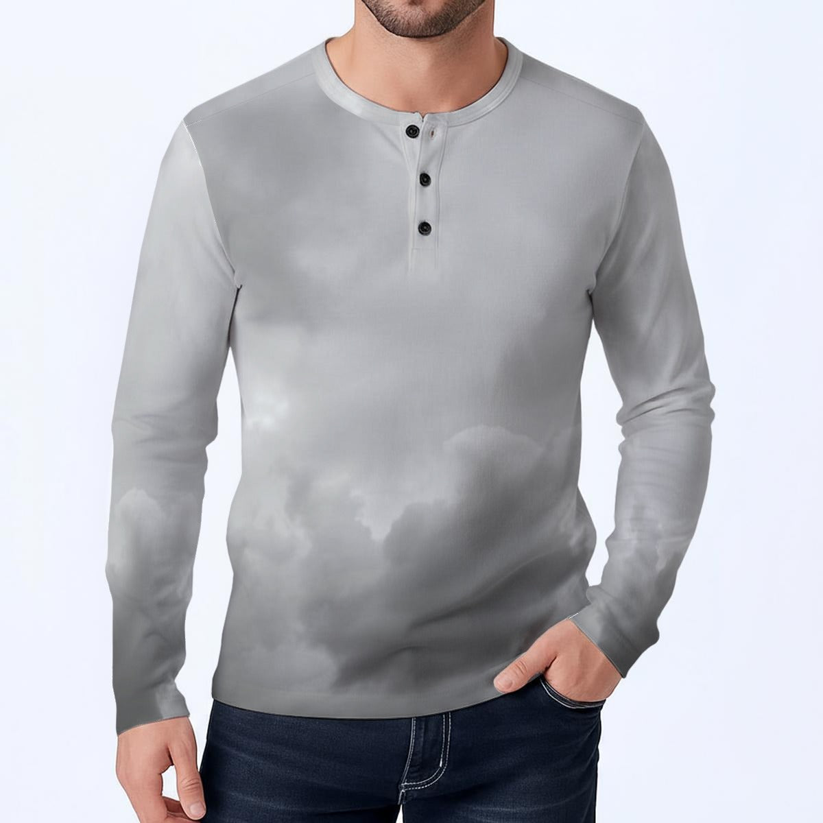 Men's Classic Long-Sleeve Henley Shirt