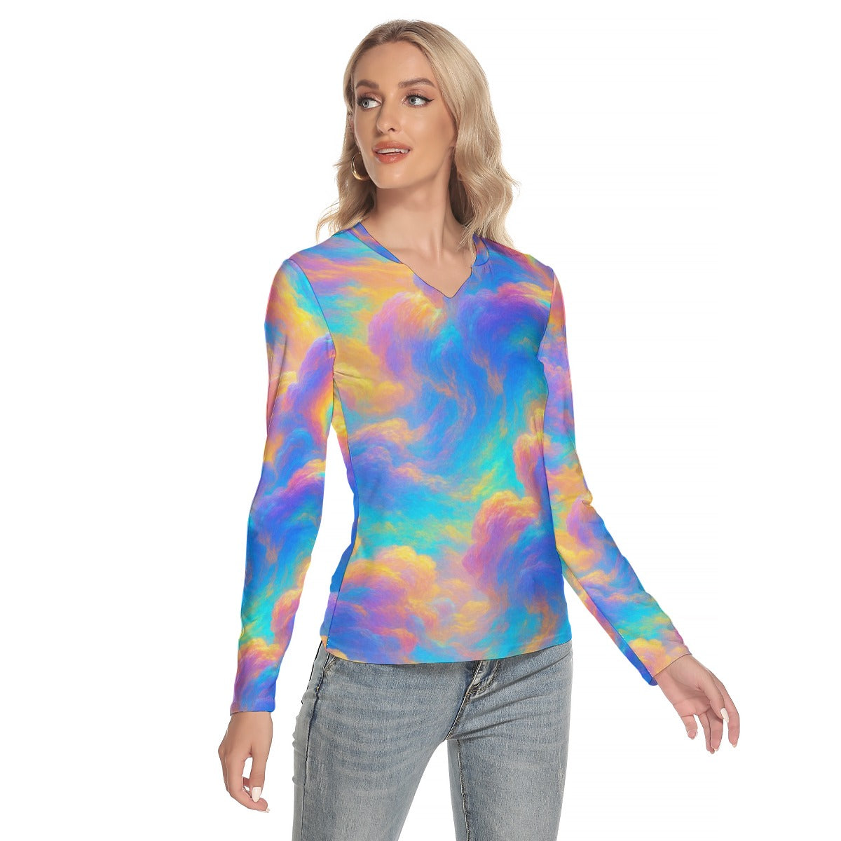 Women's V-Neck Long Sleeves T-Shirt