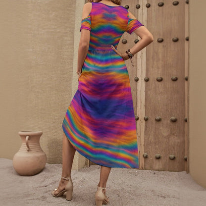 Women's V-neck Off-shoulder Dress