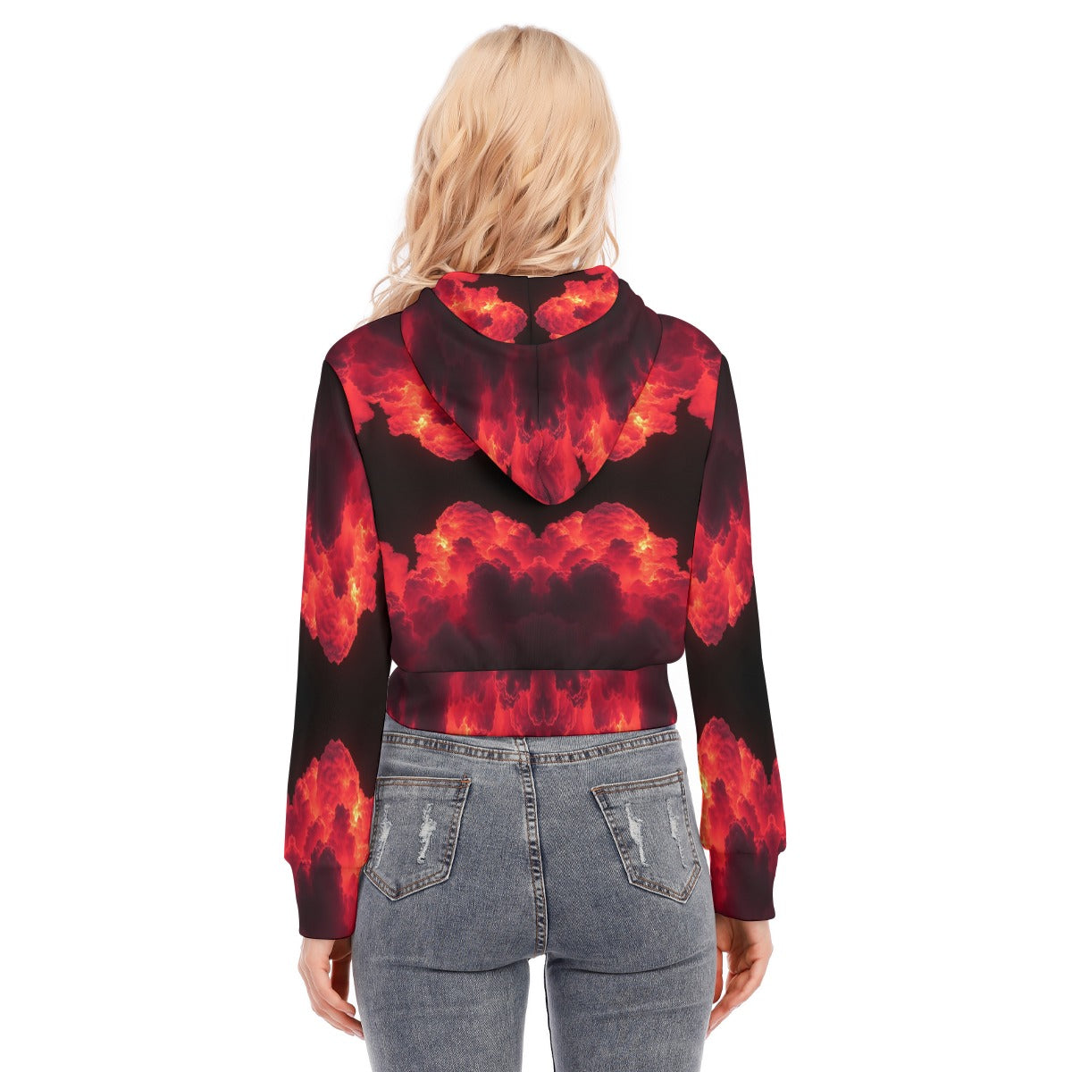 Women's Crop Top Hoodie With Zipper Closure