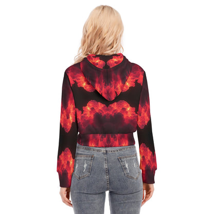 Women's Crop Top Hoodie With Zipper Closure