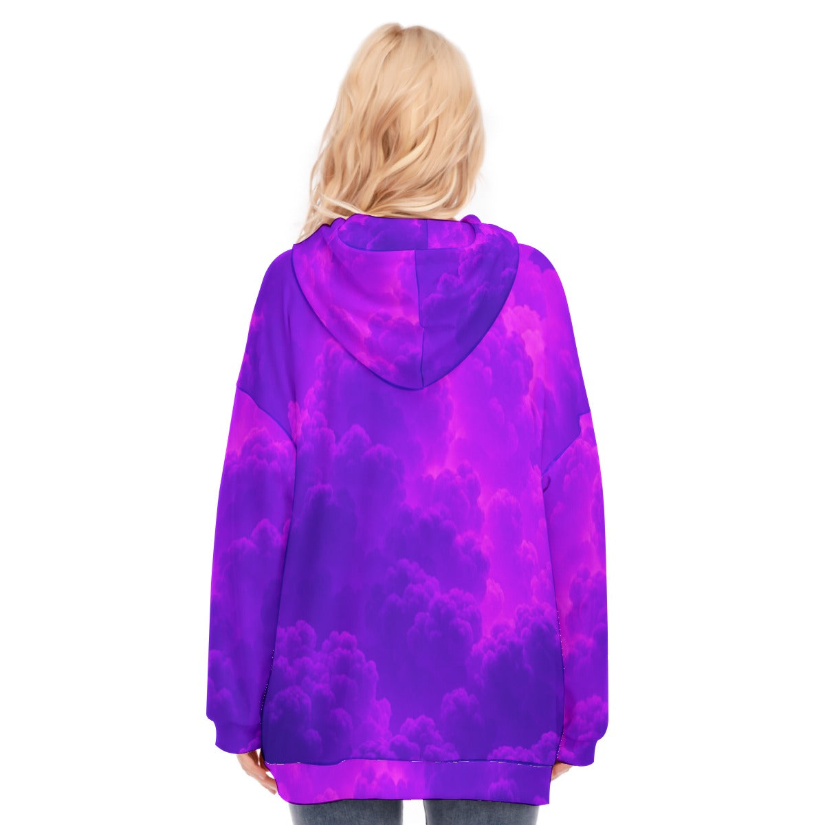 Women's Long Hoodie With Zipper Closure