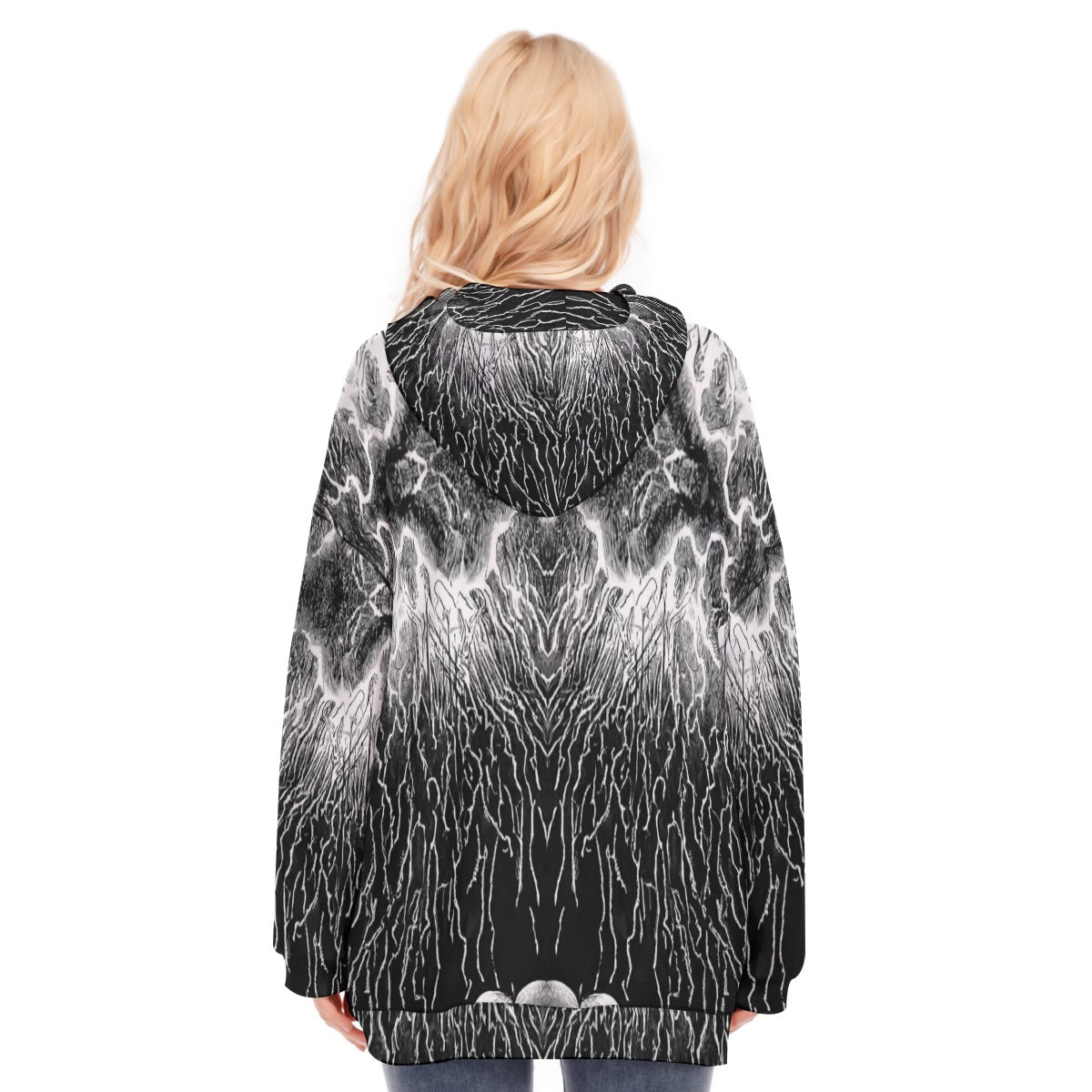 Women's Long Hoodie With Zipper Closure