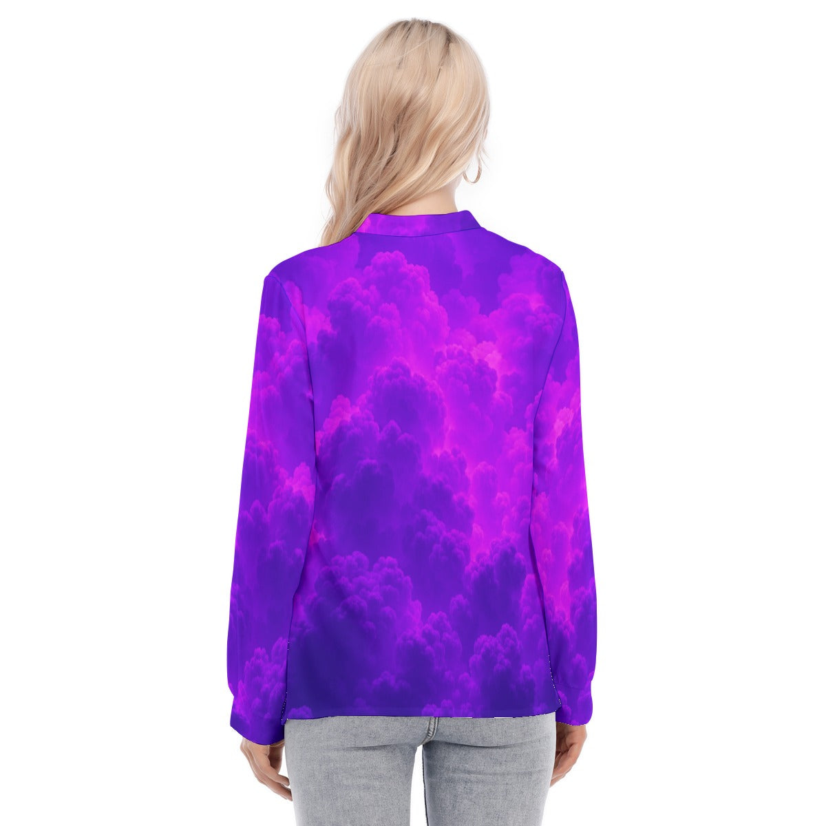 Women's Long Sleeve Blouse With Button Closure