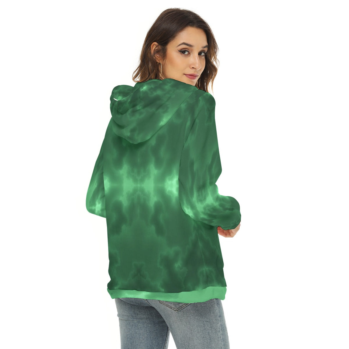 Women's Borg Fleece Hoodie With Half Zip