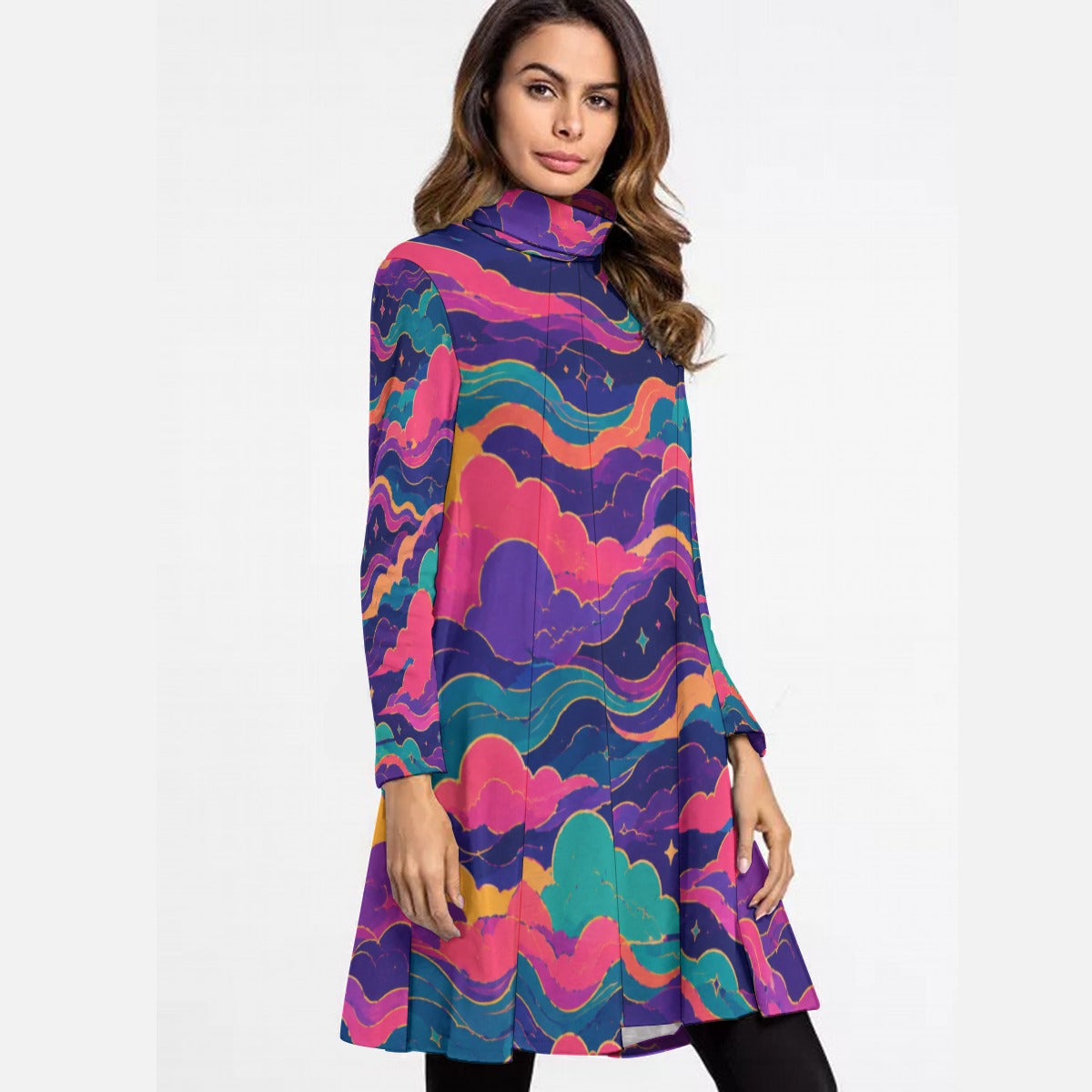 Women's High Neck Dress With Long Sleeve by O’Nimbus – view 2