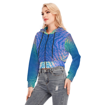 Women's Crop Top Hoodie With Zipper Closure