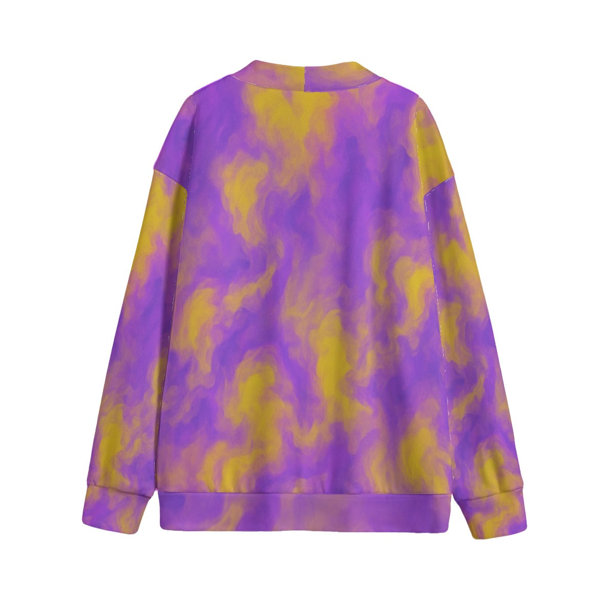 Unisex V-neck Knitted Fleece Cardigan With Button Closure