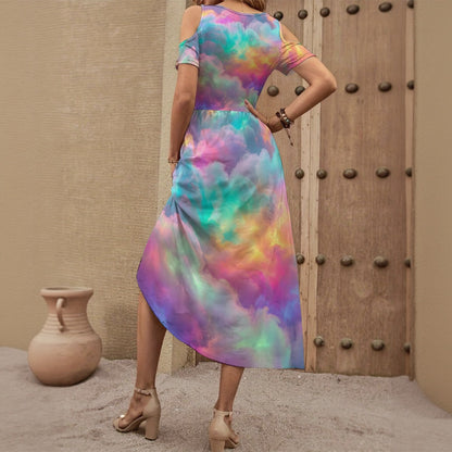 Women's V-neck Off-shoulder Dress
