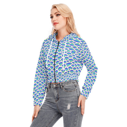 Women's Crop Top Hoodie With Zipper Closure