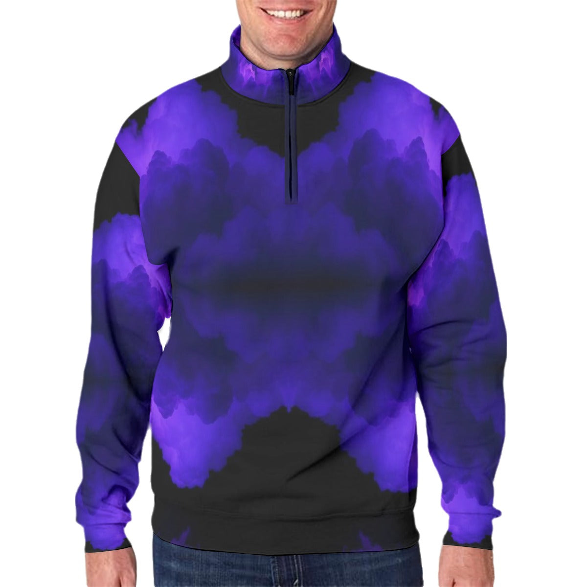 Men's Hidden Half-Zip Placket Hoodie