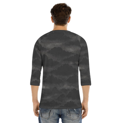 Men's Bracelet Sleeve T-shirt With Button Closure