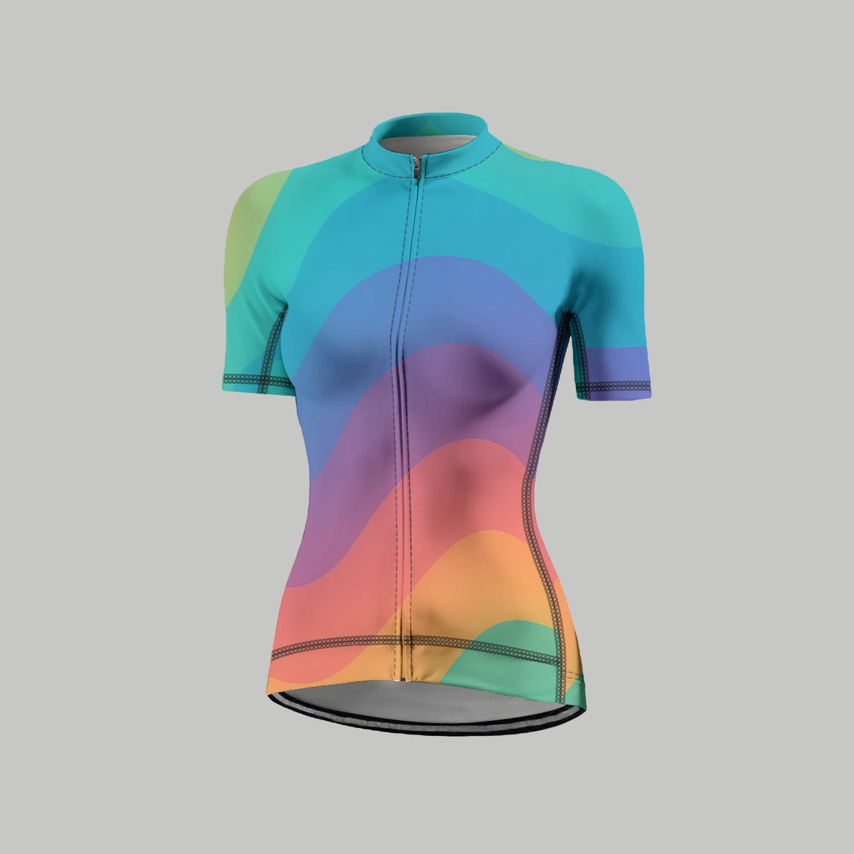 Women's Anti-Slip Raglan Cycling Jersey With Short Sleeve
