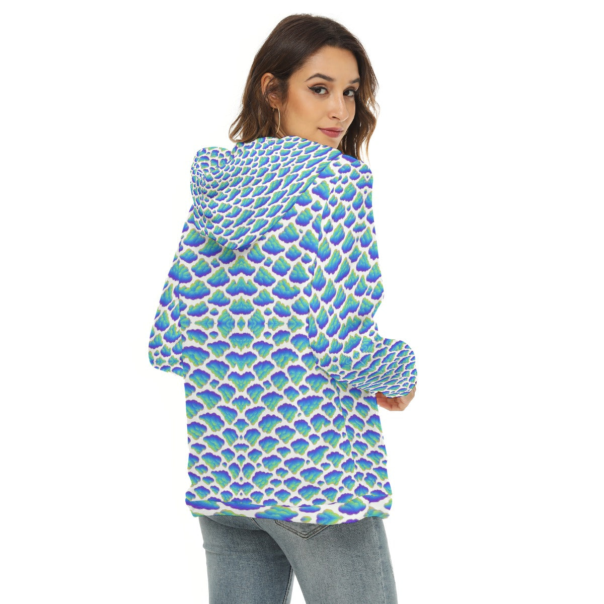 Women's Borg Fleece Hoodie With Half Zip