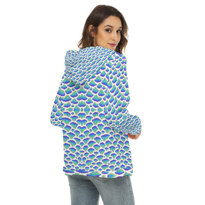 Women's Borg Fleece Hoodie With Half Zip