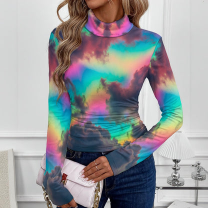 Women's Women's High-Neck Top With Long Sleeve