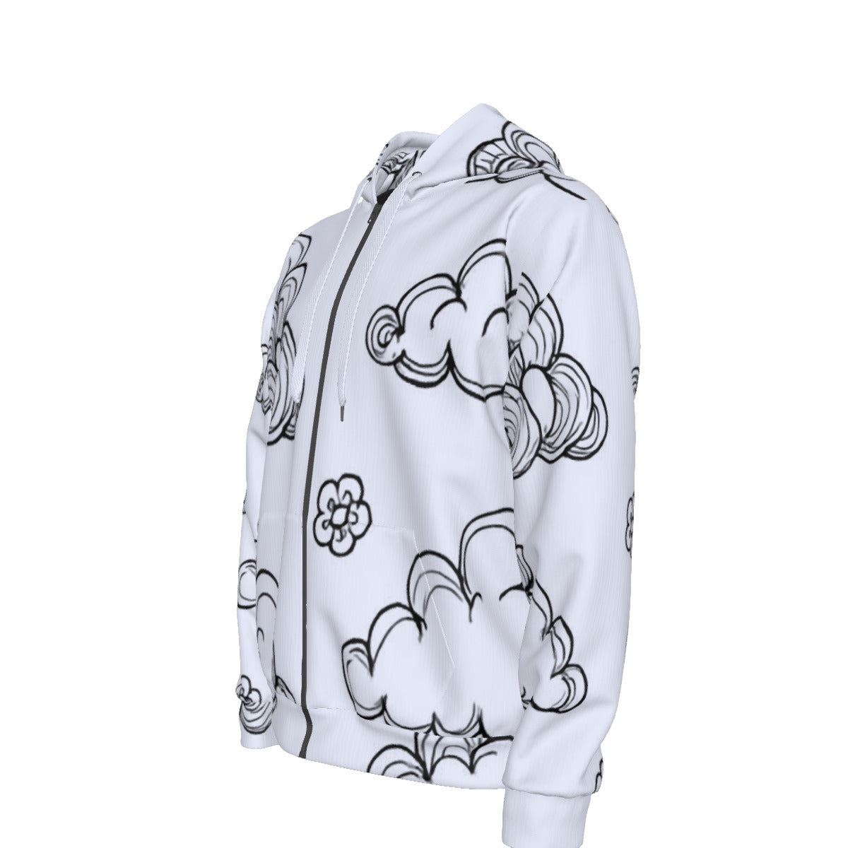 Unisex Zipper Hoodie With Black Lining