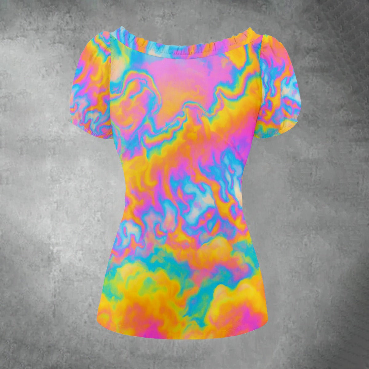 Women's Puff Sleeve Pleated Shirt