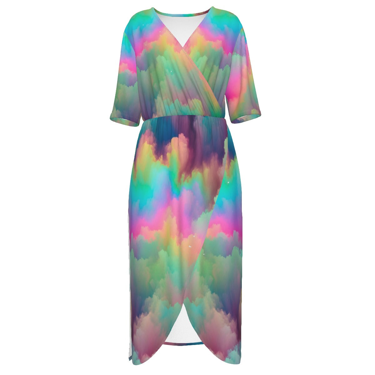 Women's Short Sleeve V-neck Dress