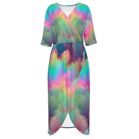 Women's Short Sleeve V-neck Dress