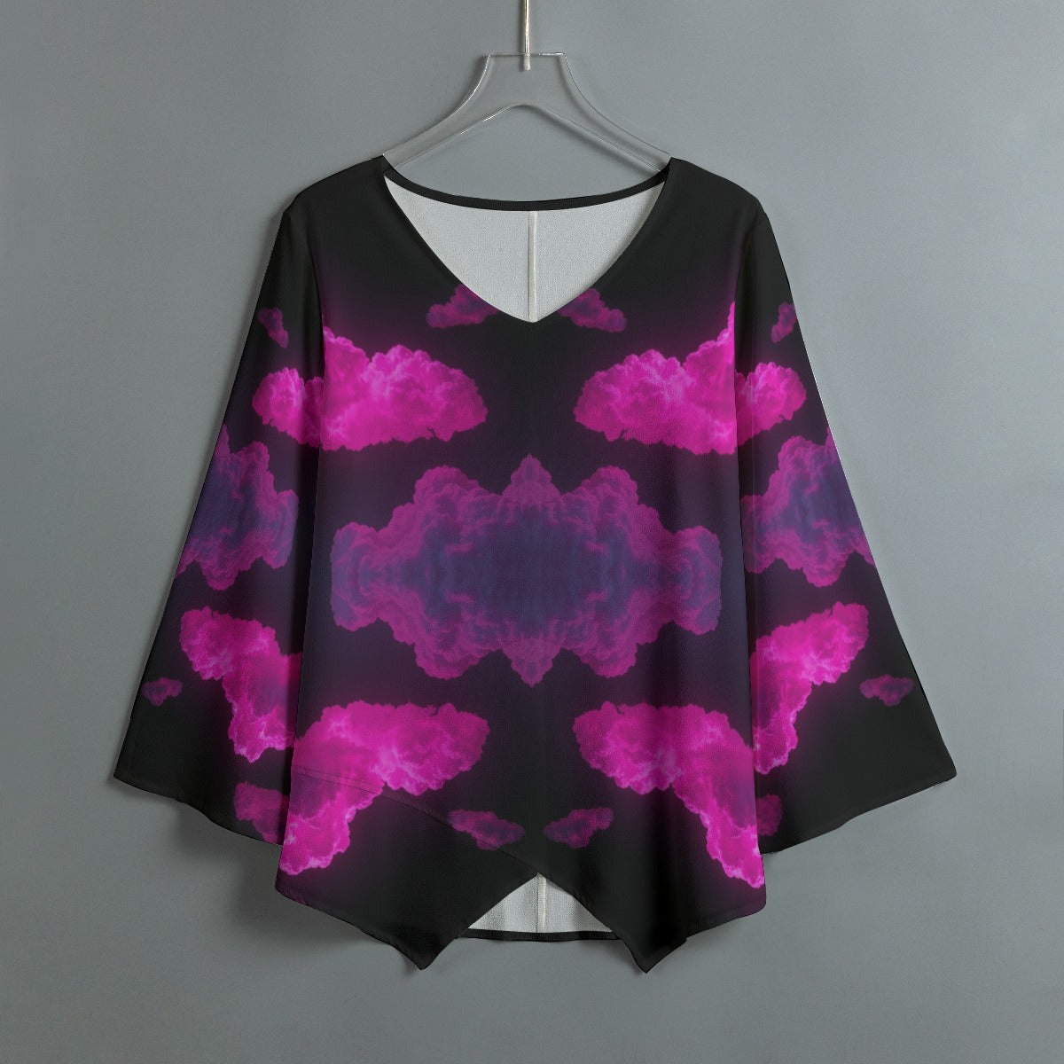 Women's V-neck T-shirt With Irregular Hem