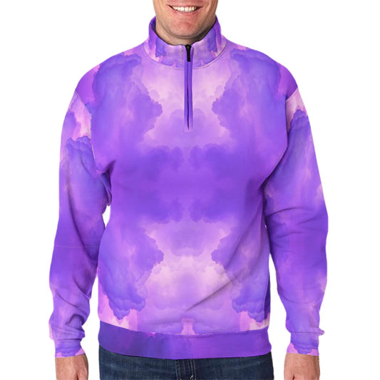 Men's Hidden Half-Zip Placket Hoodie