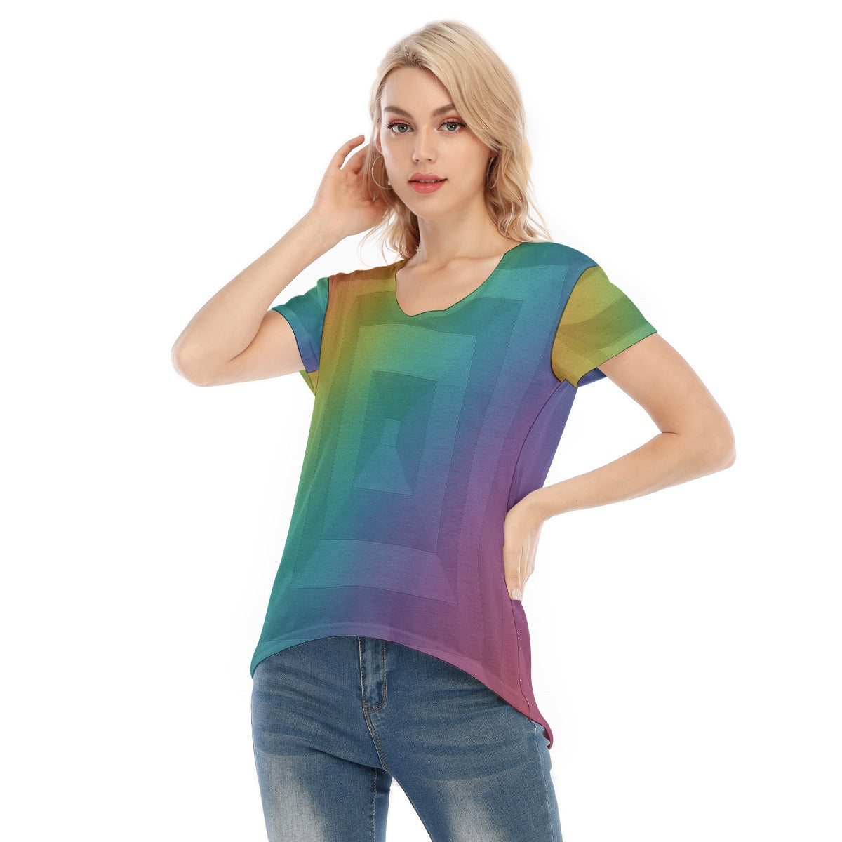 Women's V-neck Short Sleeve T-shirt