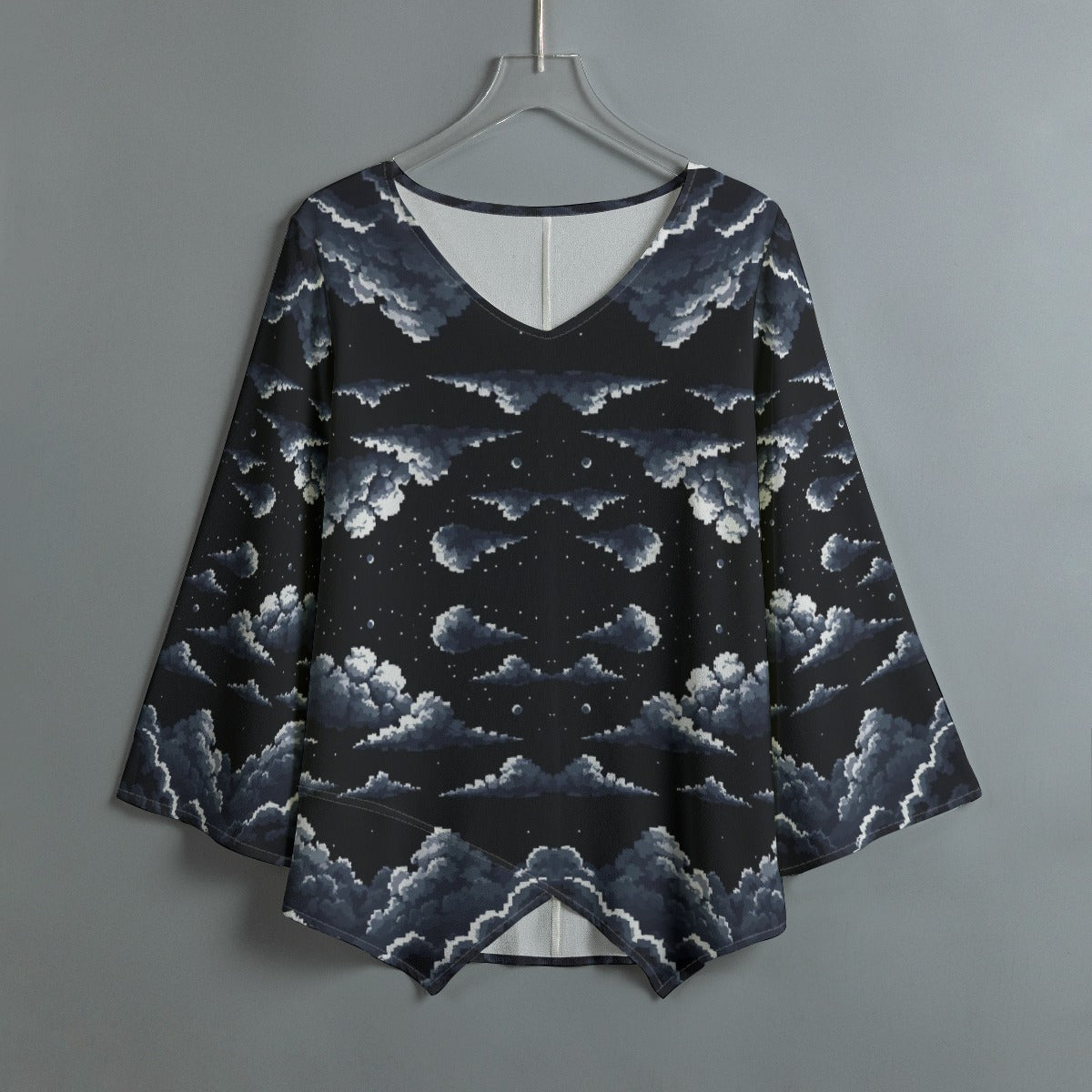 Women's V-neck T-shirt With Irregular Hem