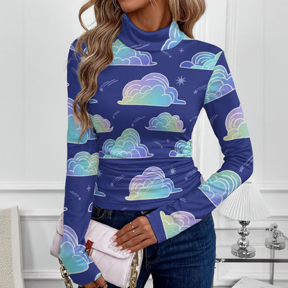 Women's Women's High-Neck Top With Long Sleeve