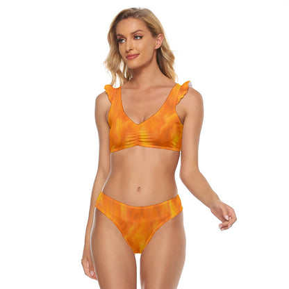 Women's Bikini Swimsuit With Ruffle Cuff Bra