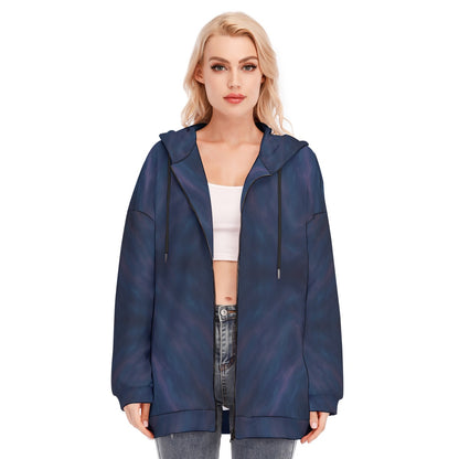 Women's Long Hoodie With Zipper Closure