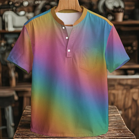 Men's Henley Shirt With Chest Pocket