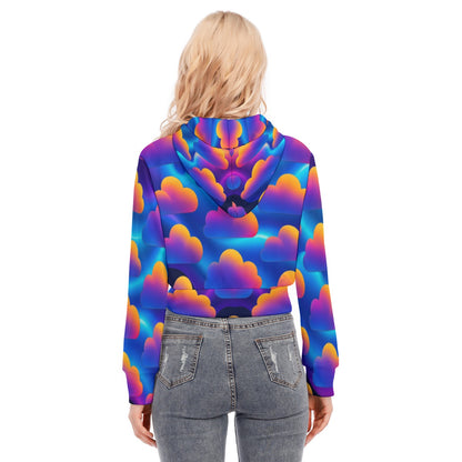 Women's Crop Top Hoodie With Zipper Closure